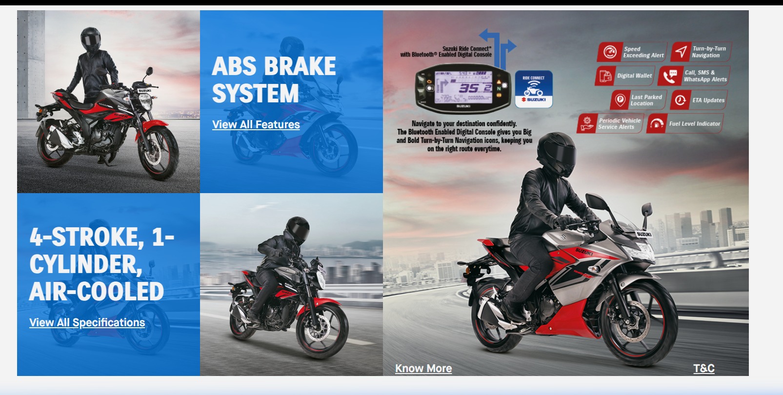 Gixxer SF Overview — ABS Brake System, 4-Stroke Engine, Suzuki Ride Connect